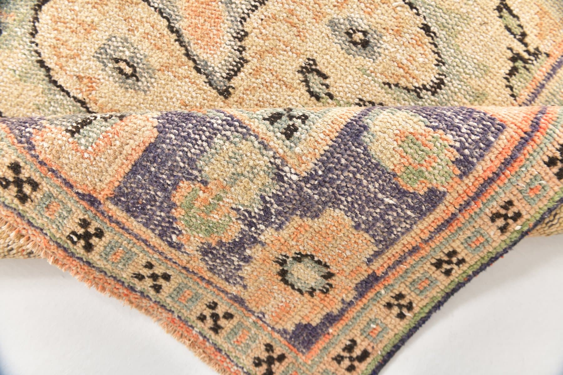 Rug 183x305 cm, orange, beige, wool, Turkey, 1970s. - 216894