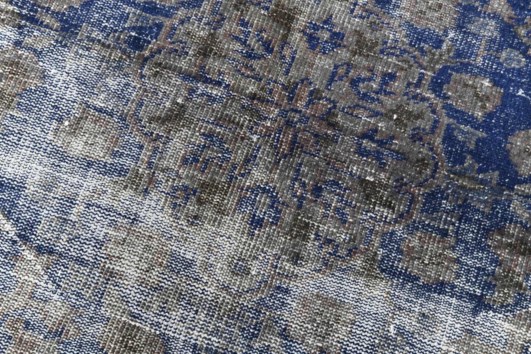 Dywan 320x218 cm, srebrny, granatowy, wełna, lata 70. - 216841