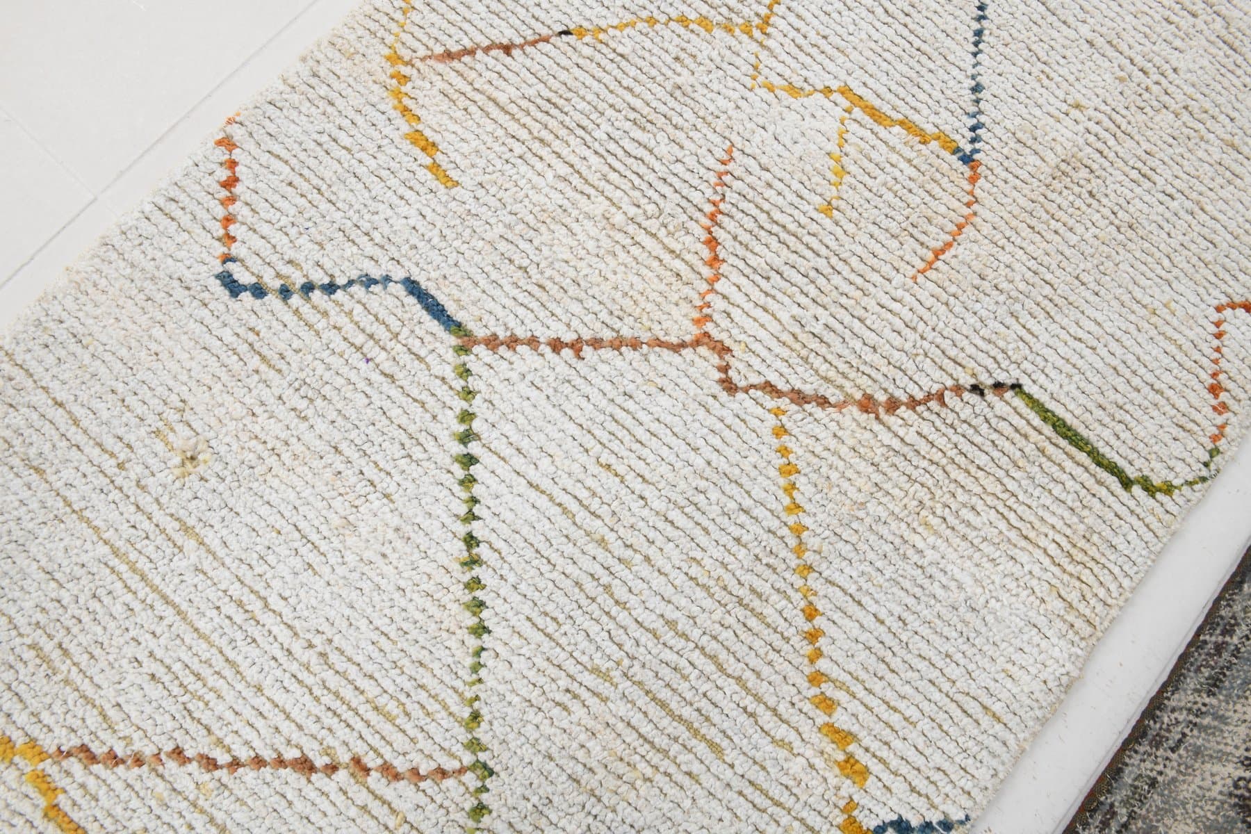 Chodnik 72x260 cm, biały, konopie, lata 80. - 216728