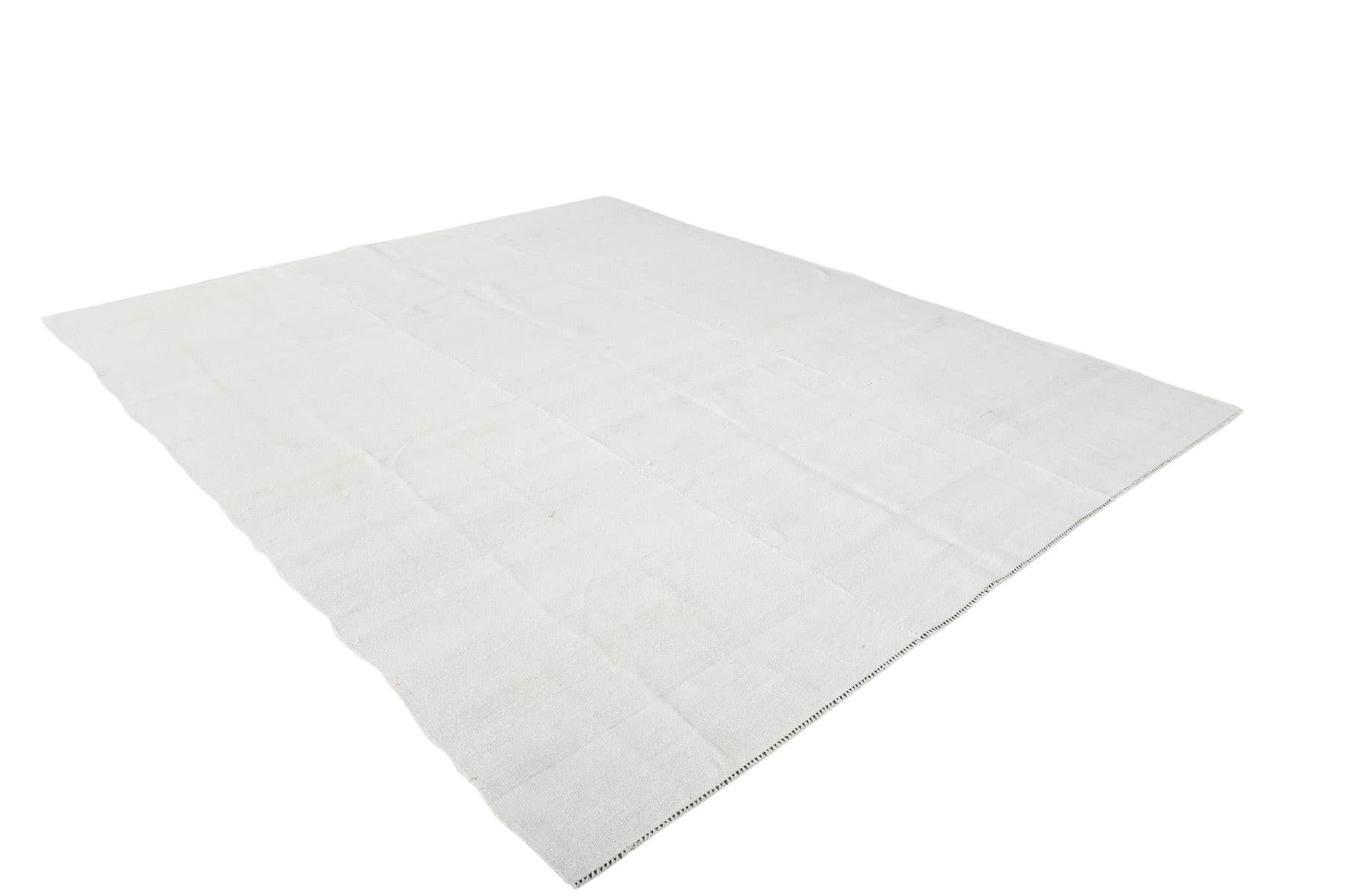 Kilim 278x240 cm, beżowy, konopie, lata 70.