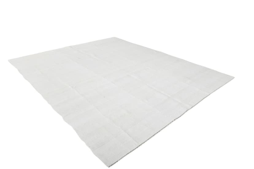 Kilim 278x240 cm, beżowy, konopie, lata 70.