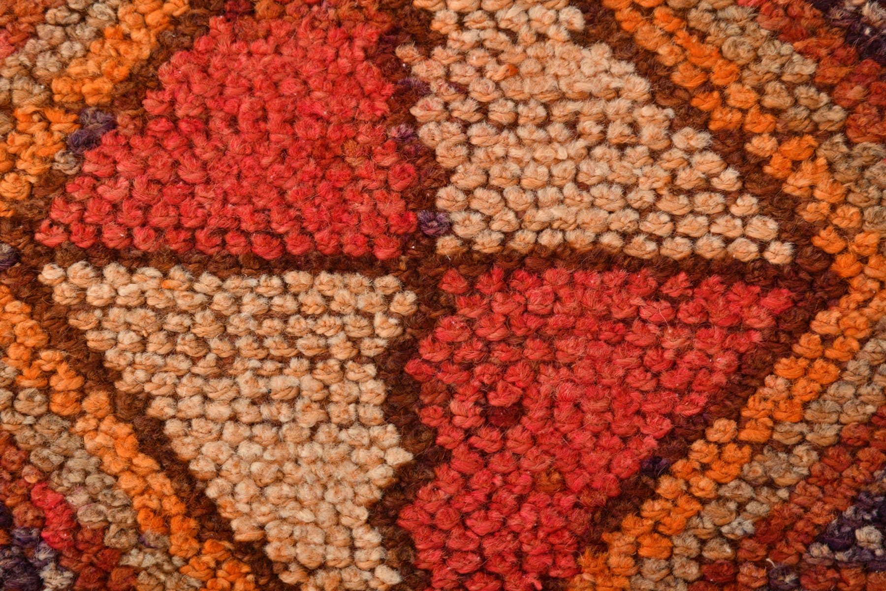 Chodnik 379x78 cm, czerwony, wełna, lata 70. - 215934