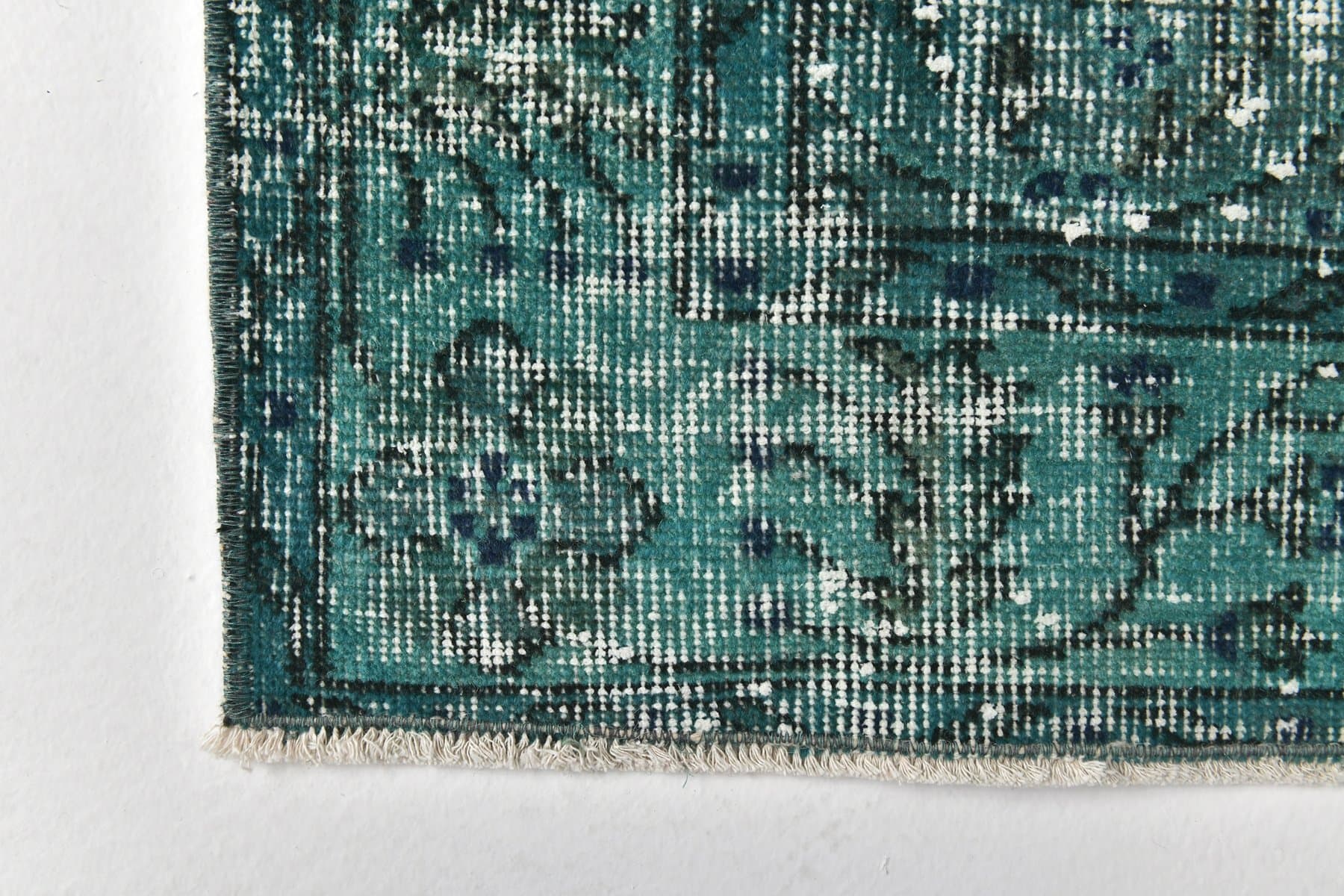Runner 132x45 cm, turquoise, wool, 1970s - 215899