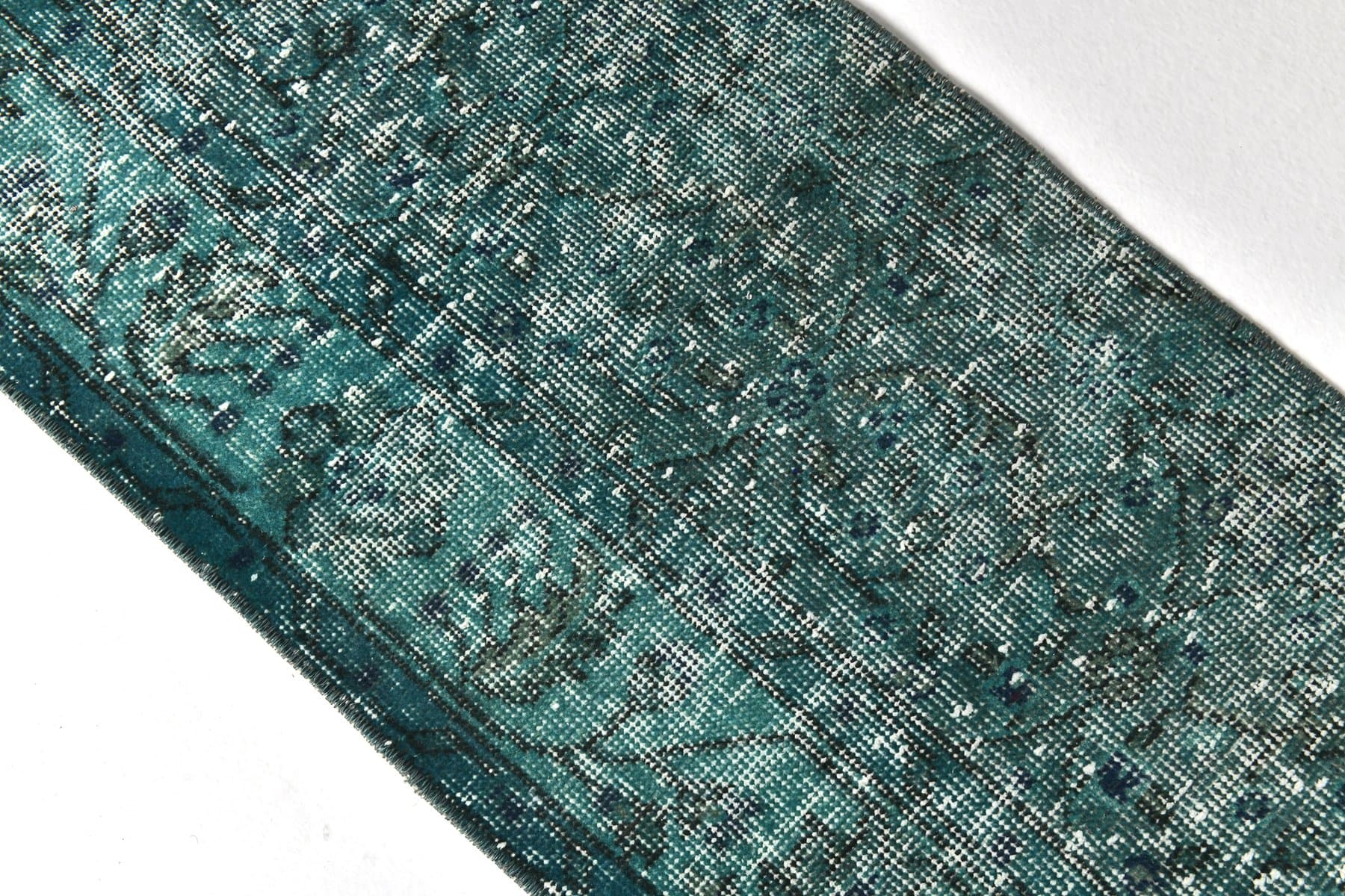 Runner 132x45 cm, turquoise, wool, 1970s - 215896