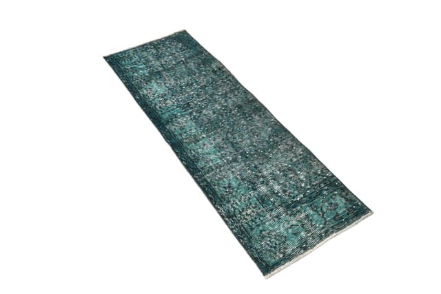 Runner 132x45 cm, turquoise, wool, 1970s - DIMENSION