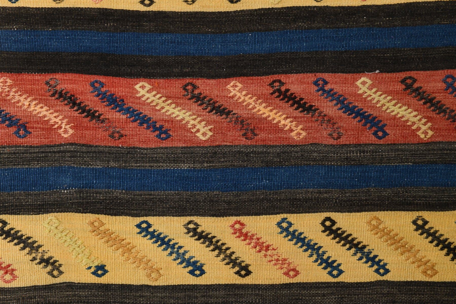 Runner 353x90 cm, navy blue, red, wool, 1970s - 215887