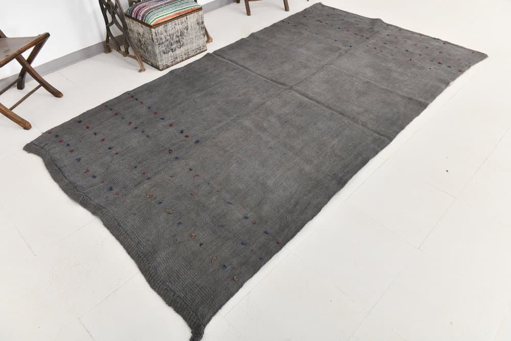 Rug 158x287 cm, grey, hemp, 1970s - 215861