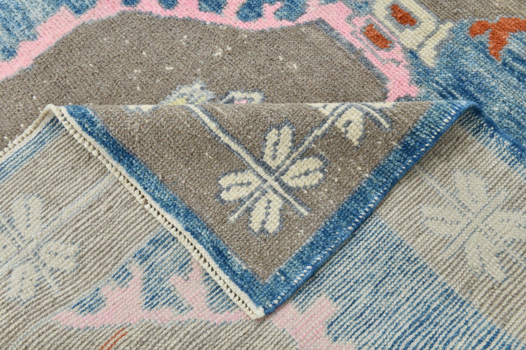 Dywan 305x422 cm, niebieski, szary, wełna, lata 70. - 215774