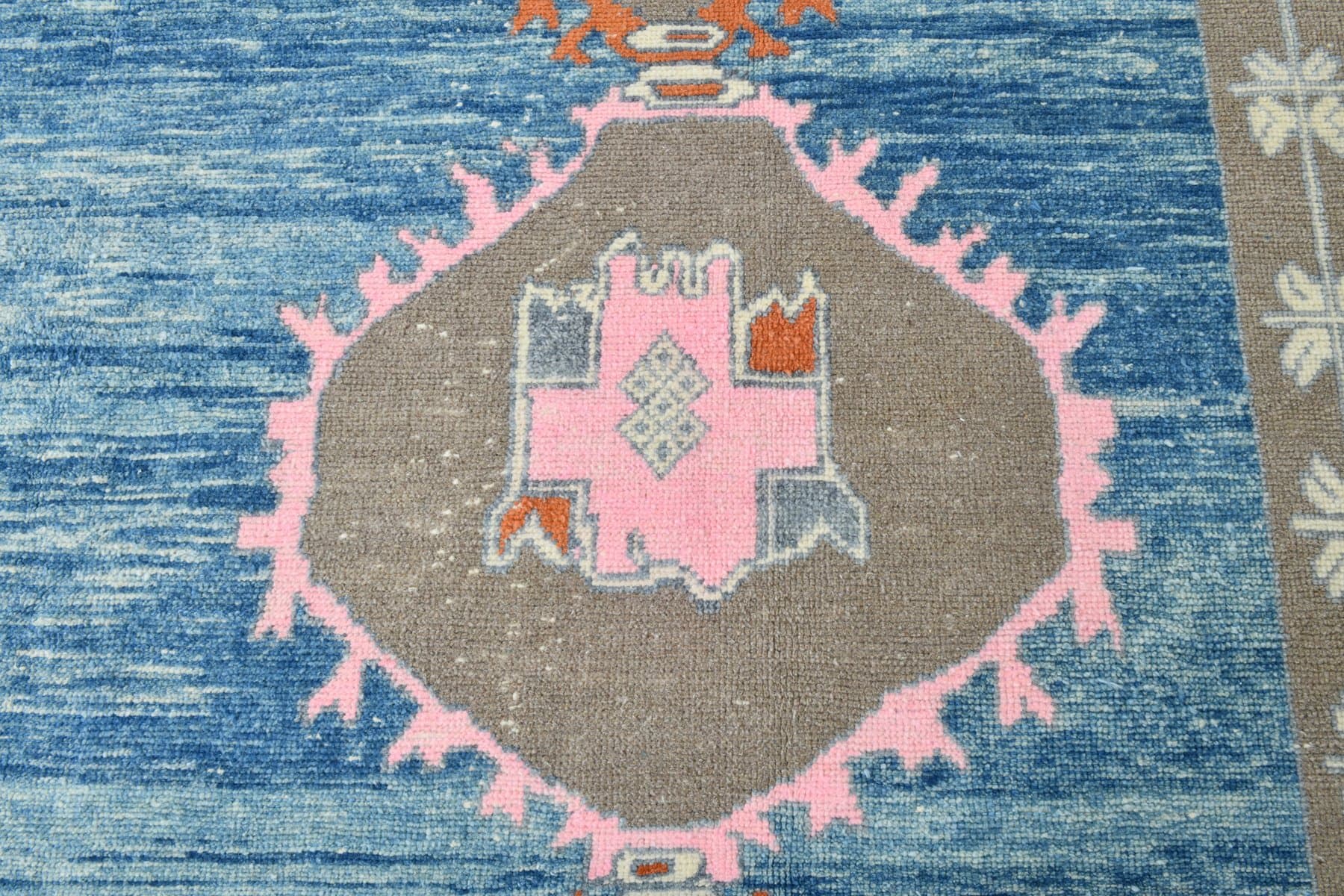 Dywan 305x422 cm, niebieski, szary, wełna, lata 70. - 215771