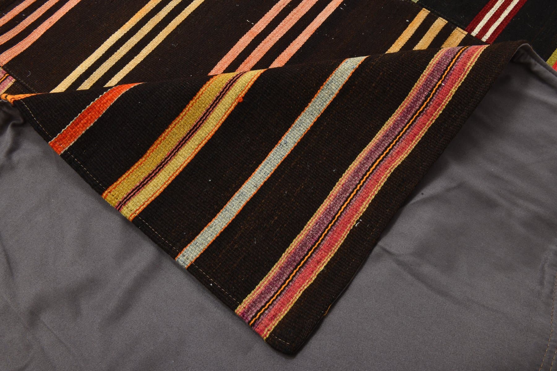 Kilim 320x252 cm, brązowy, czerwony, wełna, lata 70. - 215755