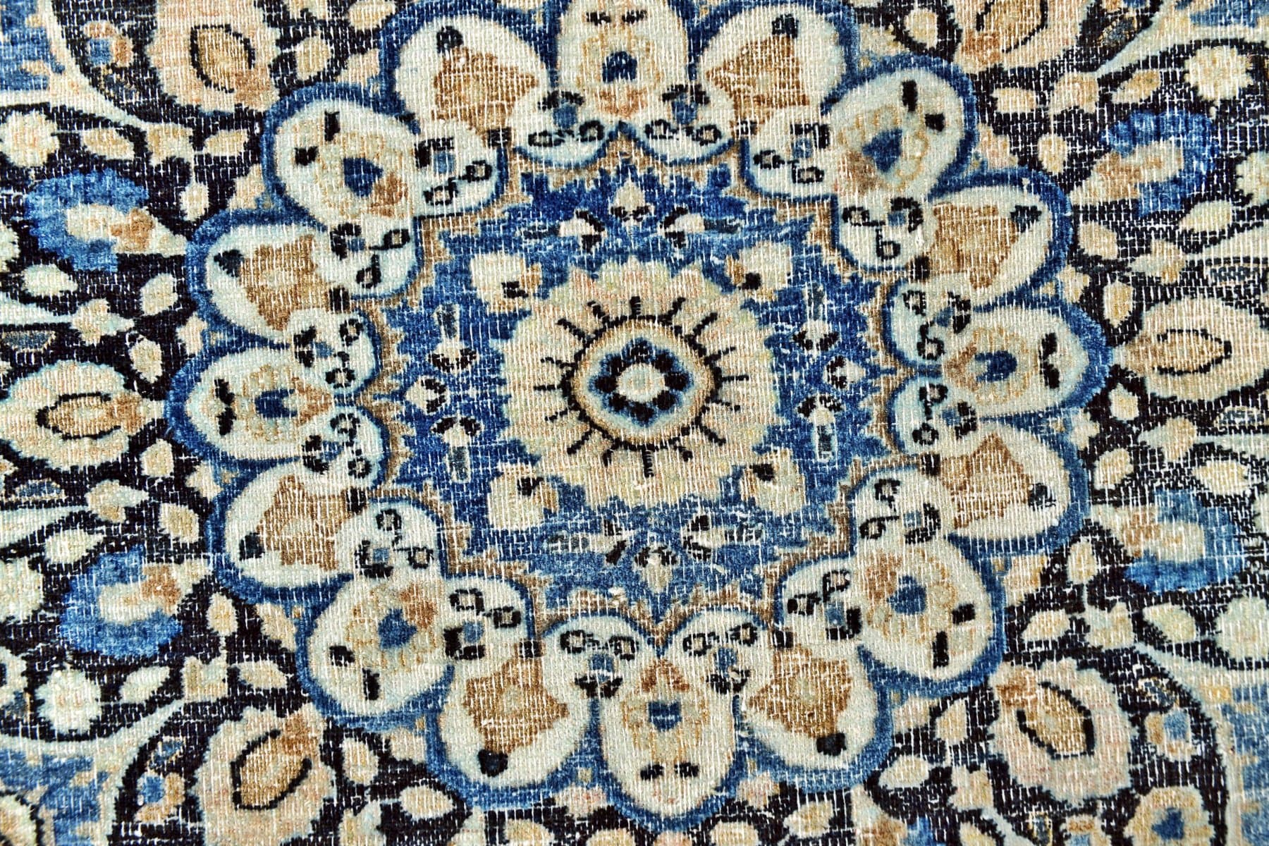 Rug 343x260 cm, turquoise, grey, wool, 1960s - 215747