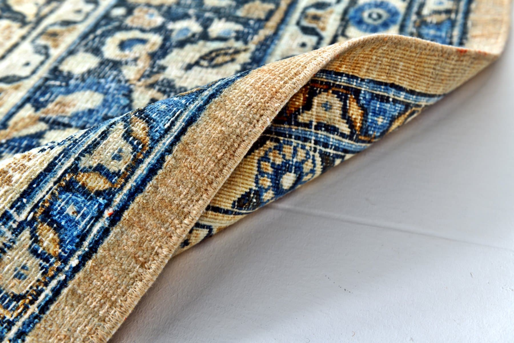 Rug 343x260 cm, turquoise, grey, wool, 1960s - 215741