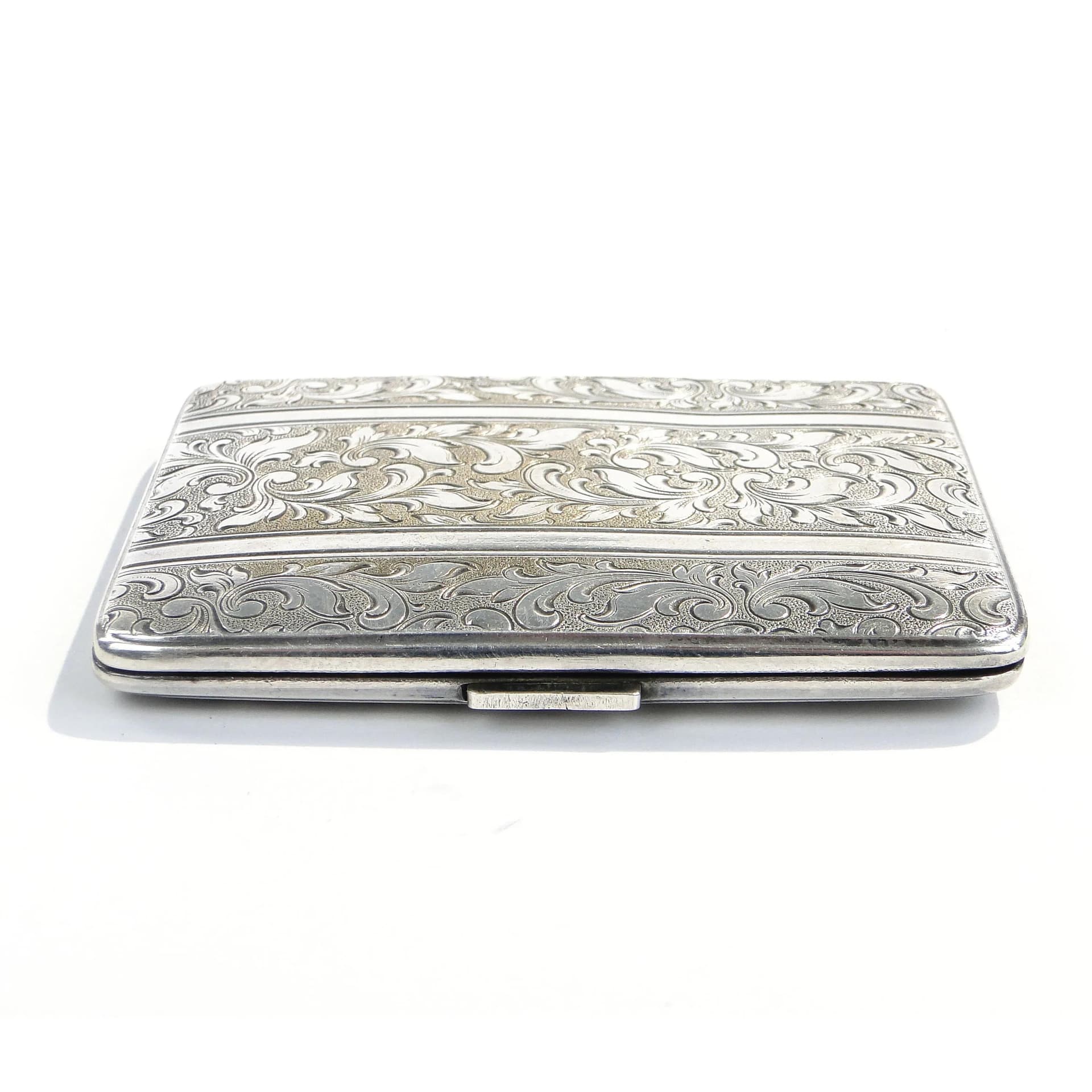 Silver-Plated Art Deco Engraved Cigarette Case, HOKA, Germany, 1930s - 15899