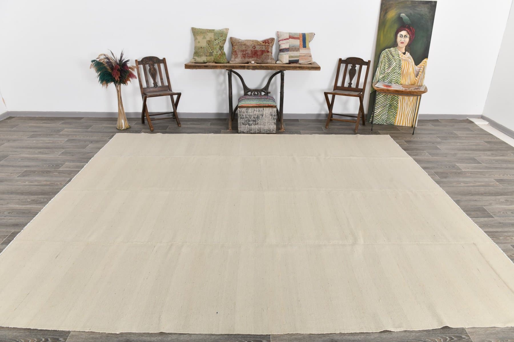 Kilim 334x285 cm, beige, wool, Turkey, 1970s - 216698