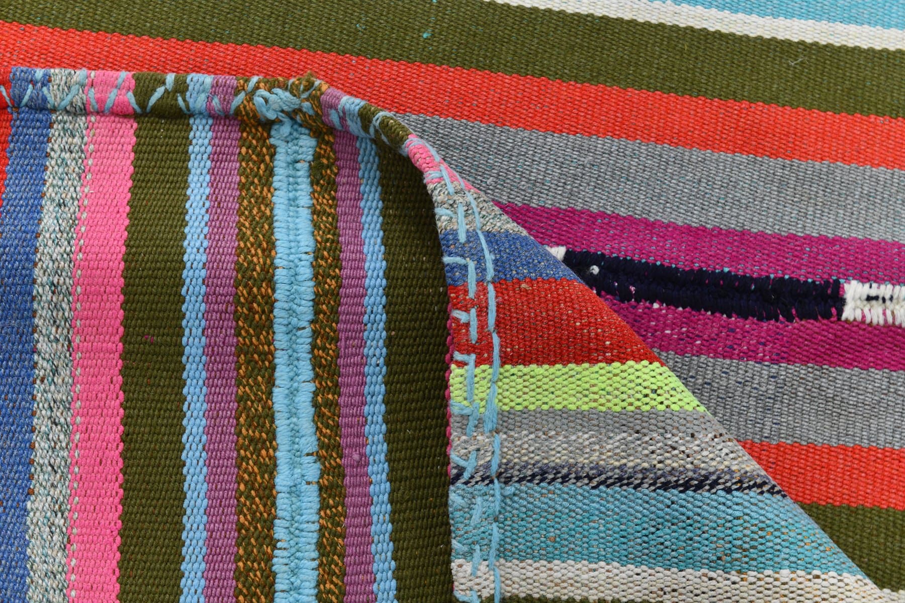 Kilim 150x187 cm, Red, Green, Wool, 1970s - 216665