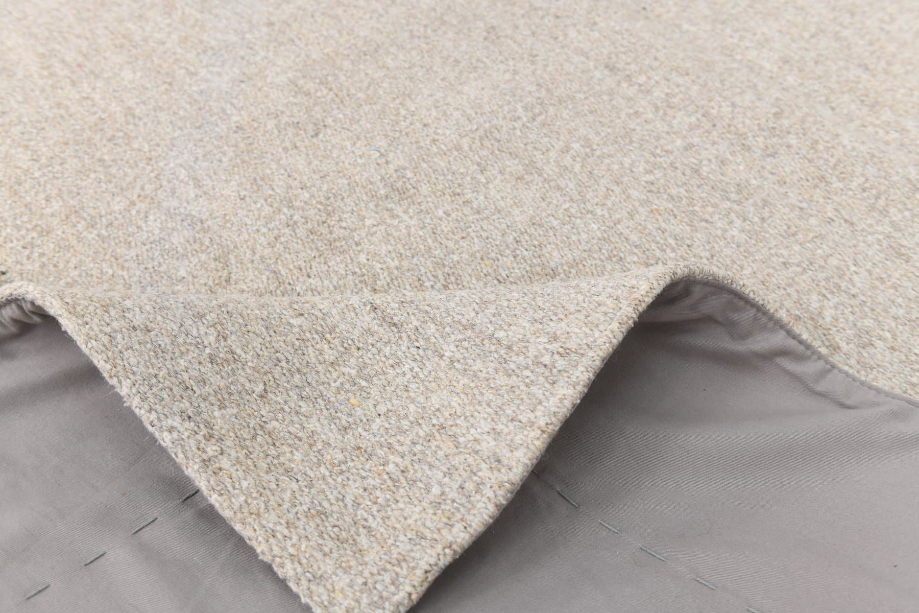 Kilim 252x187 cm, beżowy, wełna, lata 70. - 216527