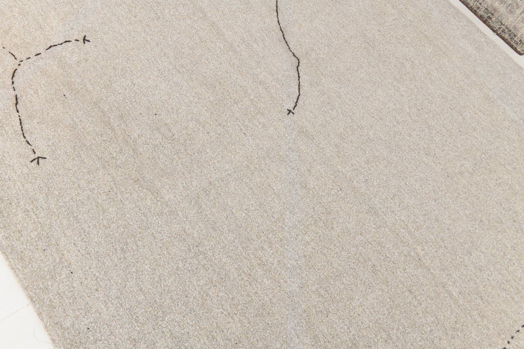 Kilim 252x187 cm, beżowy, wełna, lata 70. - 216522