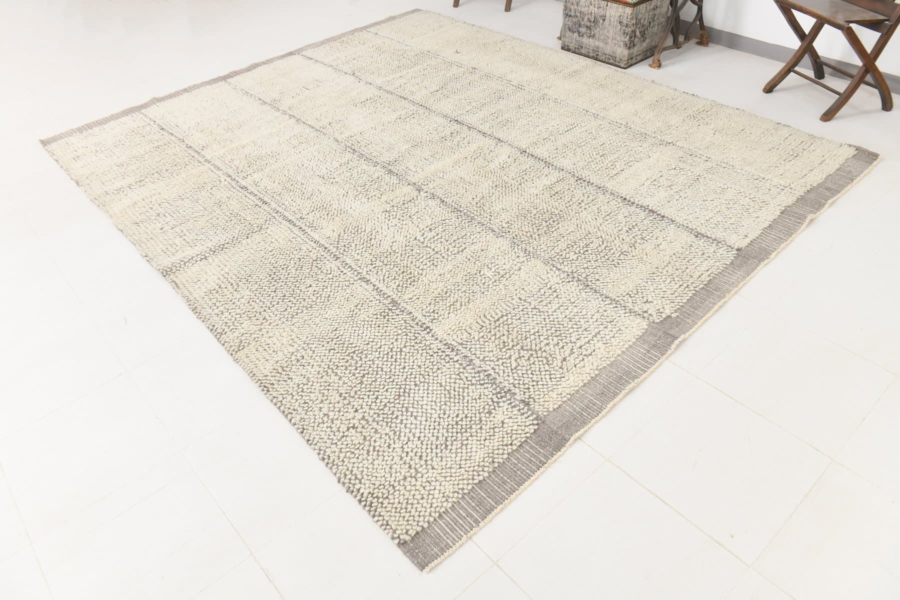 Kilim 307x255 cm, beige, wool, 1970s - 216483