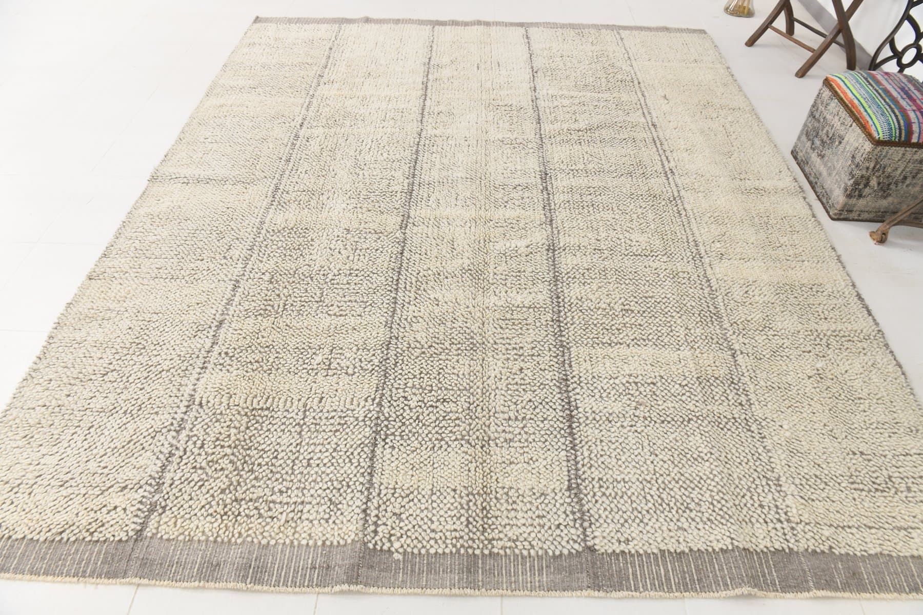 Kilim 307x255 cm, beige, wool, 1970s - 216480