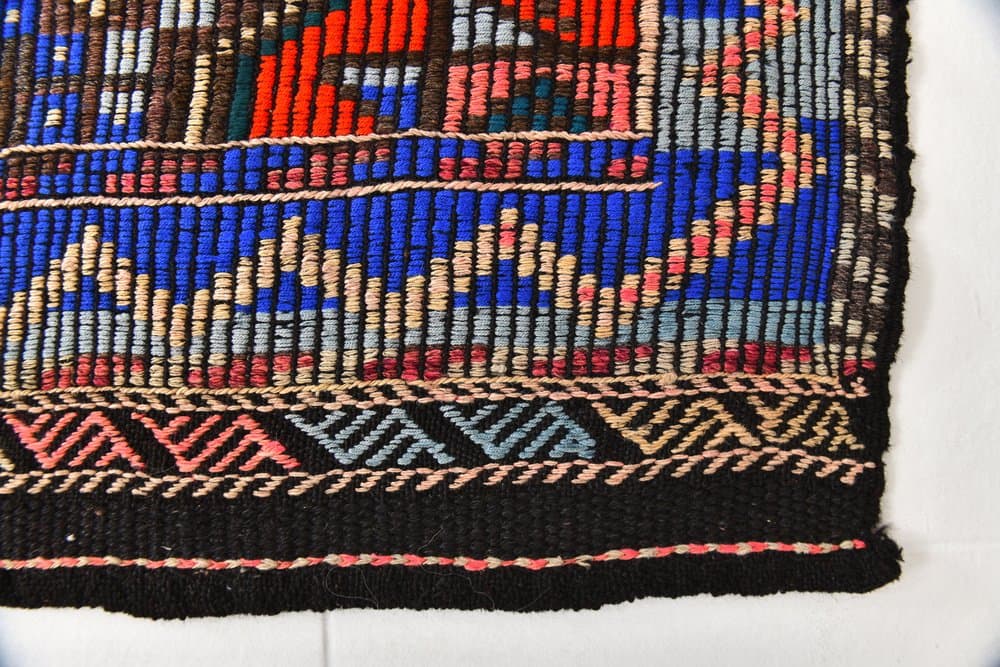 Kilim 178x297 cm, brązowy, różowy, wełna, lata 70. - 216442