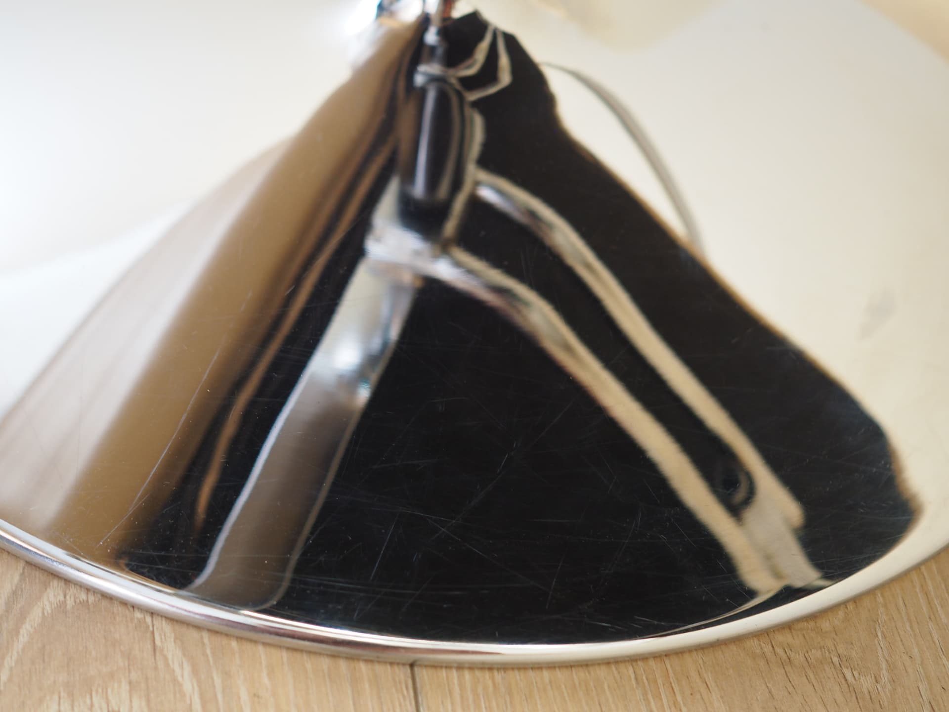 Fotel wypoczynkowy, skóra beżowa, metal chromowany, Dania, lata 70. - 78303