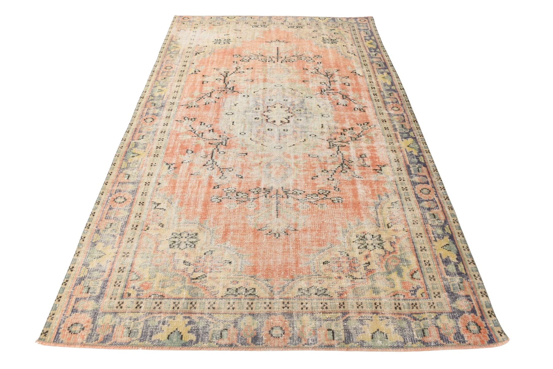 Rug 172x278 cm, beige, orange, wool, 1970s