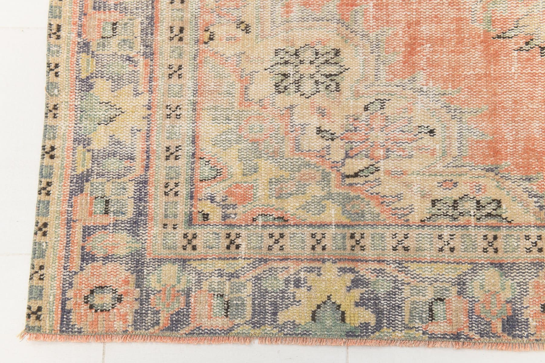 Rug 172x278 cm, beige, orange, wool, 1970s - 216403