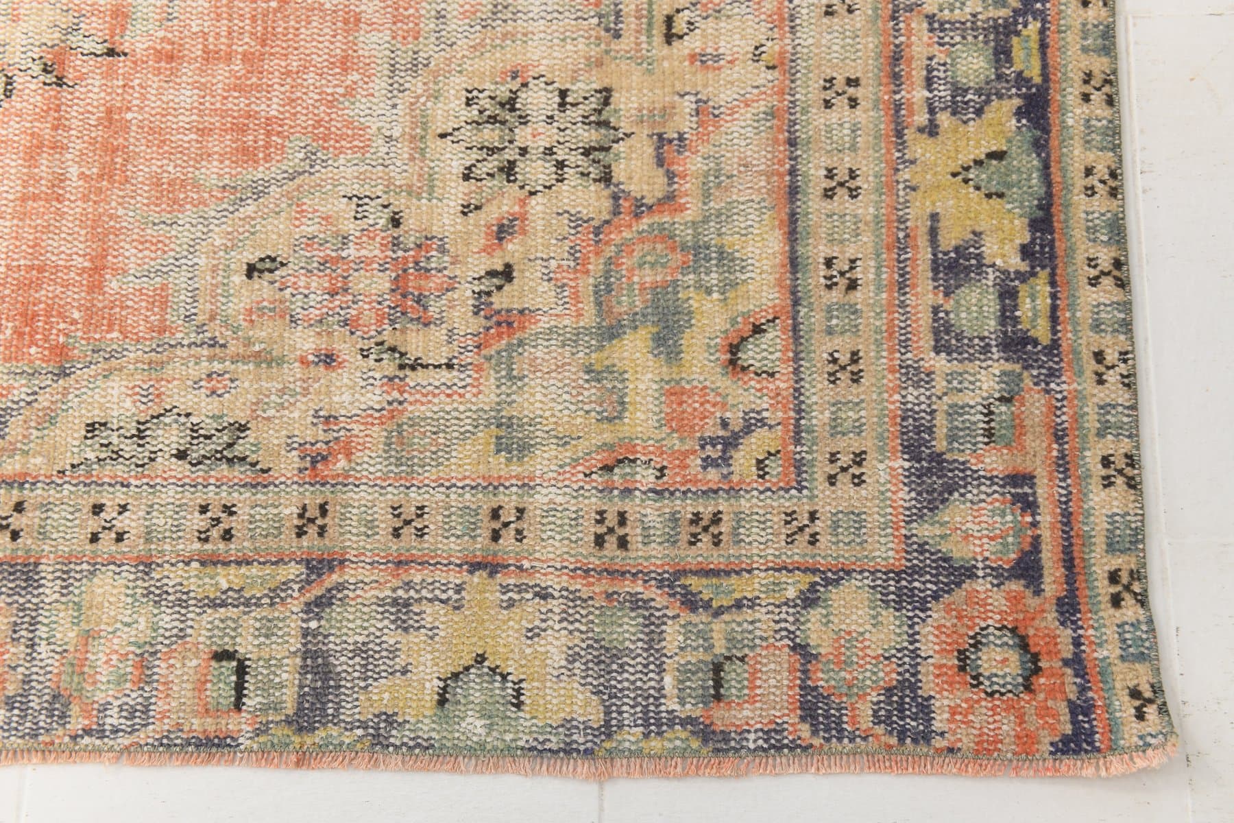 Rug 172x278 cm, beige, orange, wool, 1970s - 216404