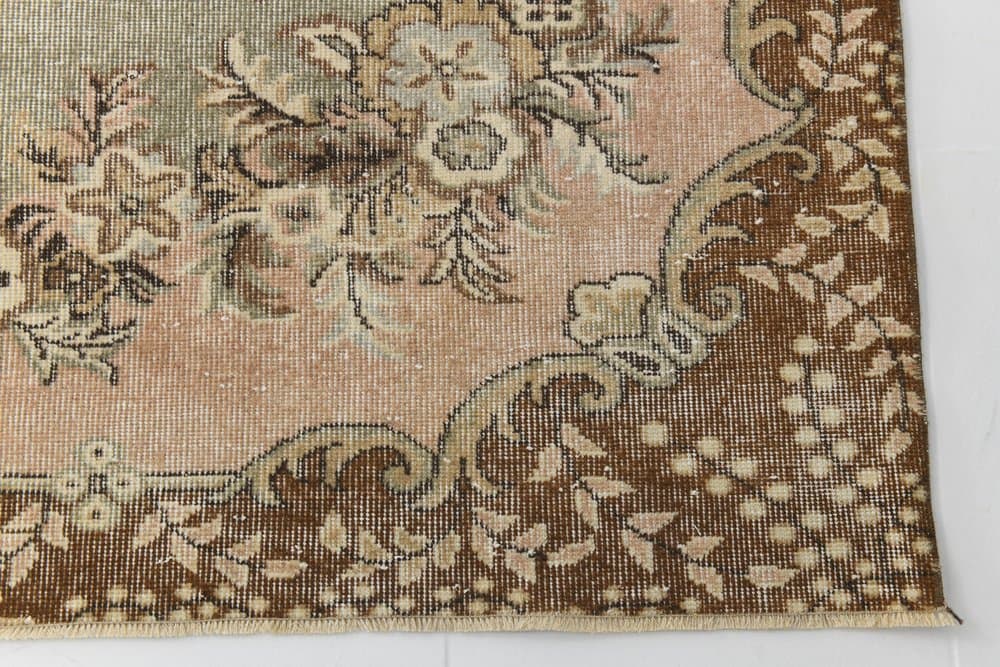 Dywan 175x278 cm, oliwkowy, wełna, lata 70. - 216381