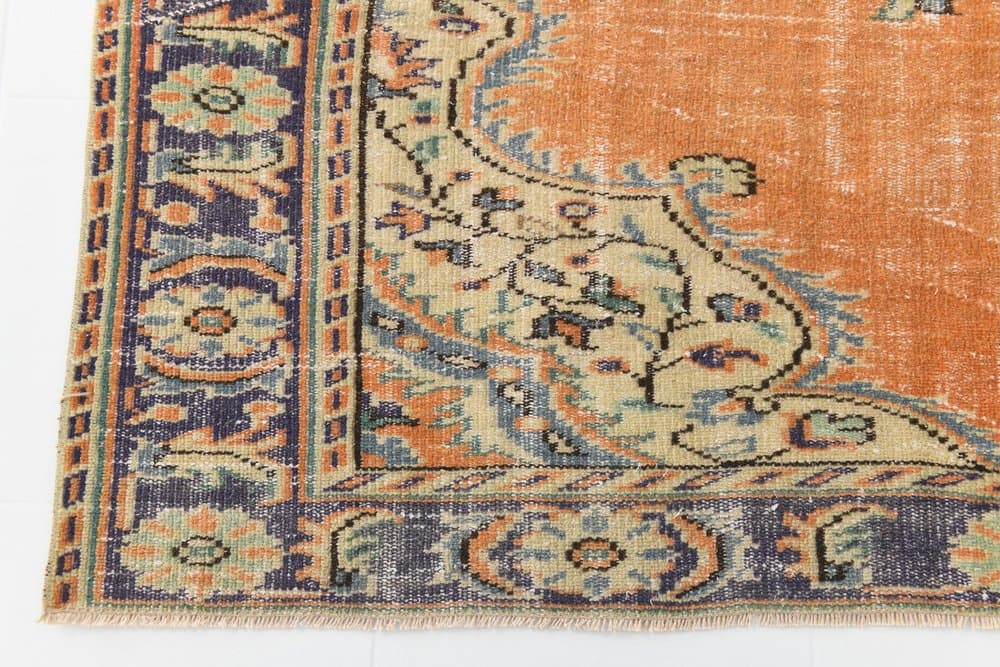 Dywan 190x259 cm, pomarańczowy, wełna, lata 70. - 216368