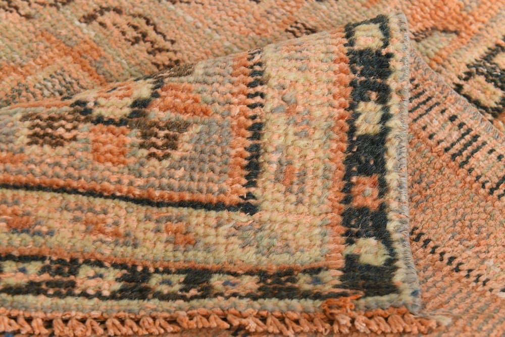 Dywan 194x292 cm, pomarańczowy, wełna, lata 70. - 216348