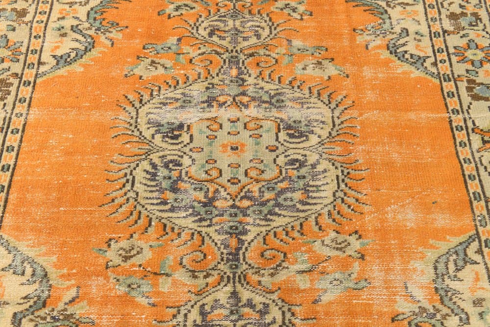 Rug 182x310 cm, orange, beige, wool, Turkey, 1970s. - 216340