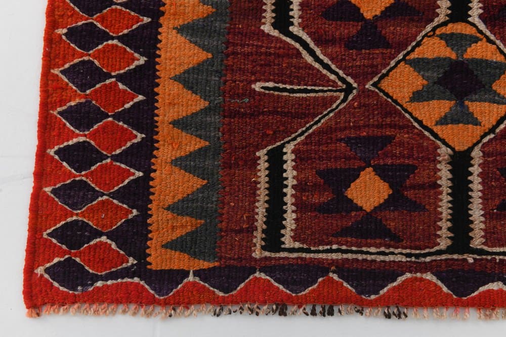 Chodnik 94x349 cm, czerwony, wełna, lata 70. - 216284