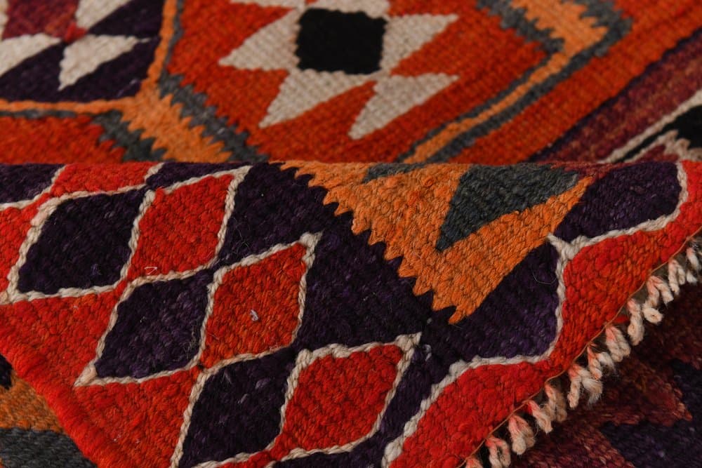 Chodnik 94x349 cm, czerwony, wełna, lata 70. - 216275