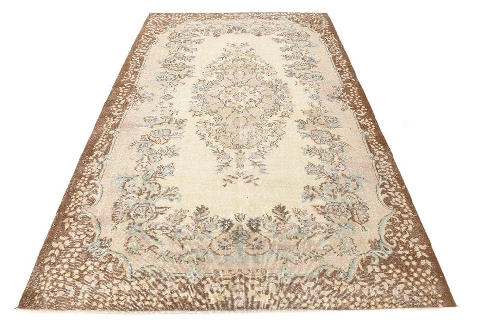 Rug 190x305 cm, beige, brown, wool, 1970s