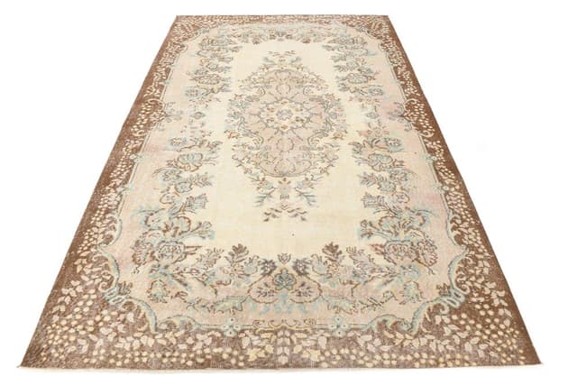 Rug 190x305 cm, beige, brown, wool, 1970s - DIMENSION