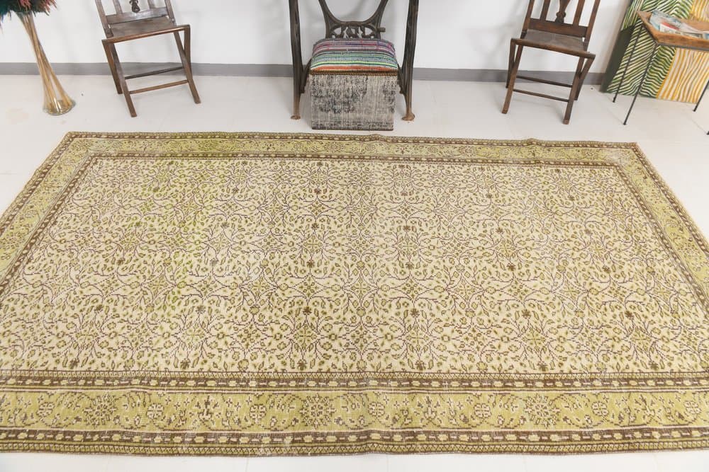 Rug 177x318 cm, olive, wool, 1970s - 216227