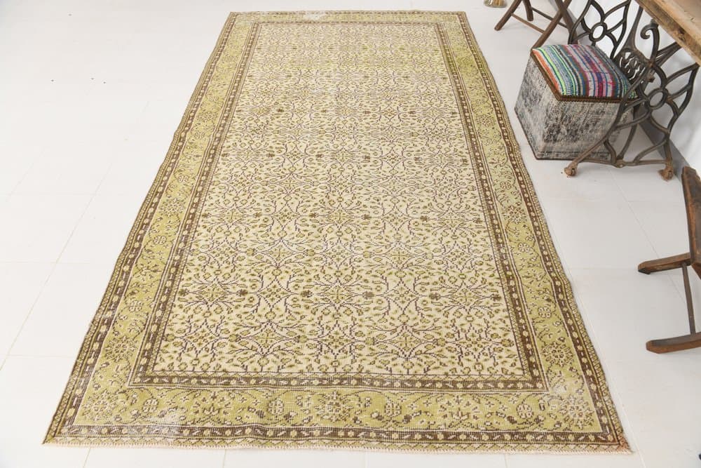 Rug 177x318 cm, olive, wool, 1970s - 216226