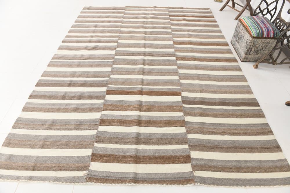 Kilim 228x310 cm, beżowy, brązowy, wełna, Turcja, lata 70. - 216211