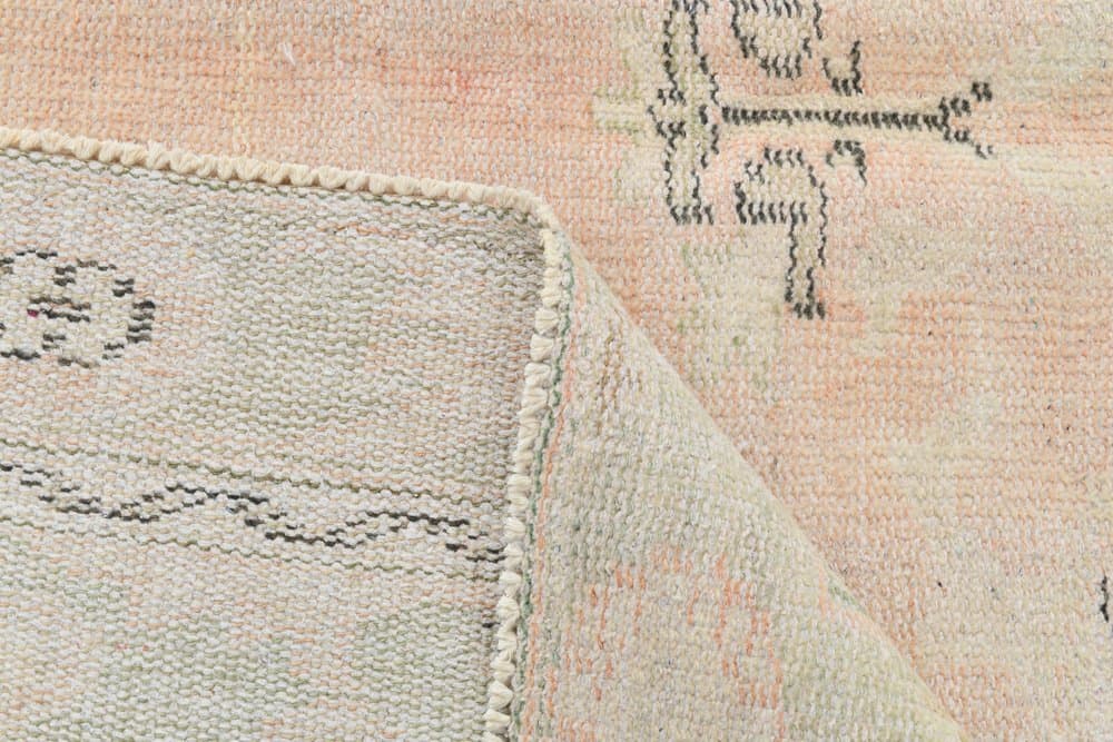 Rug 283x194 cm, Pink, Green, Wool, 1970s - 216151