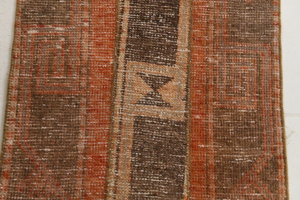 Dywan 53x97 cm, brązowy, wełna, lata 70. - 216143