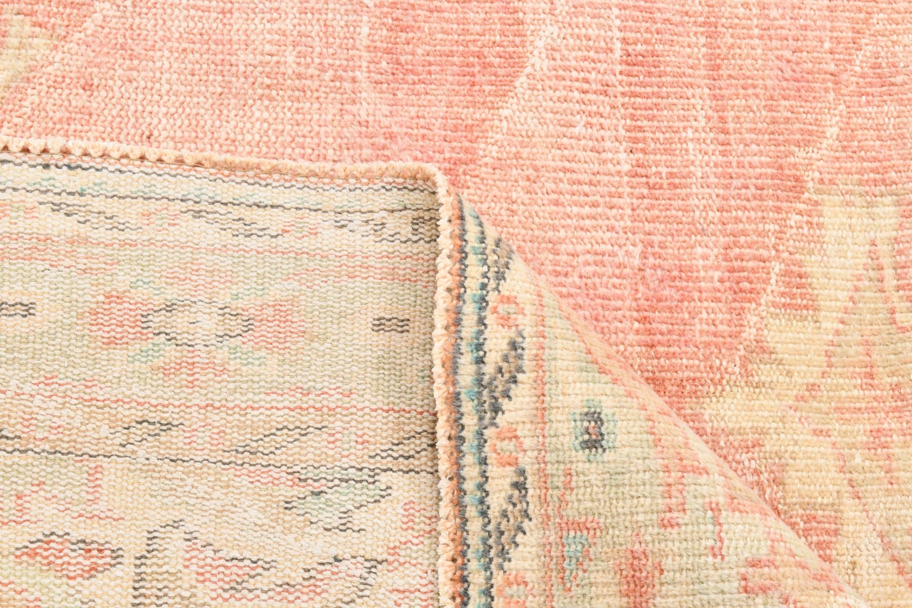 Rug 212x306 cm, pink, beige, wool, 1970s - 216123