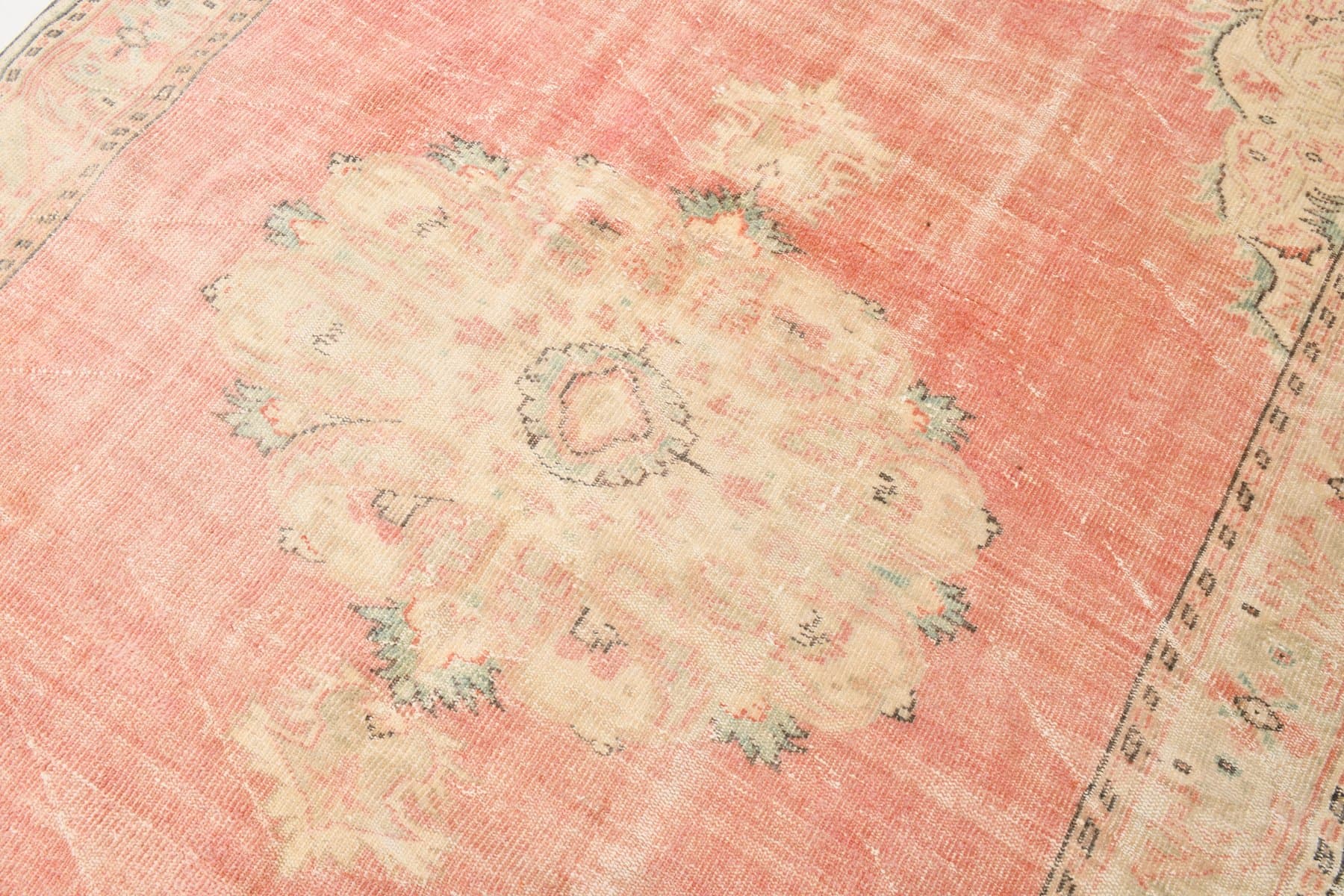 Rug 212x306 cm, pink, beige, wool, 1970s - 216118