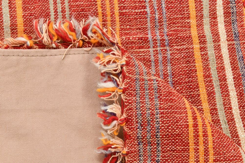 Kilim 204x161 cm, pomarańczowy, beżowy, wełna, lata 70. - 216089