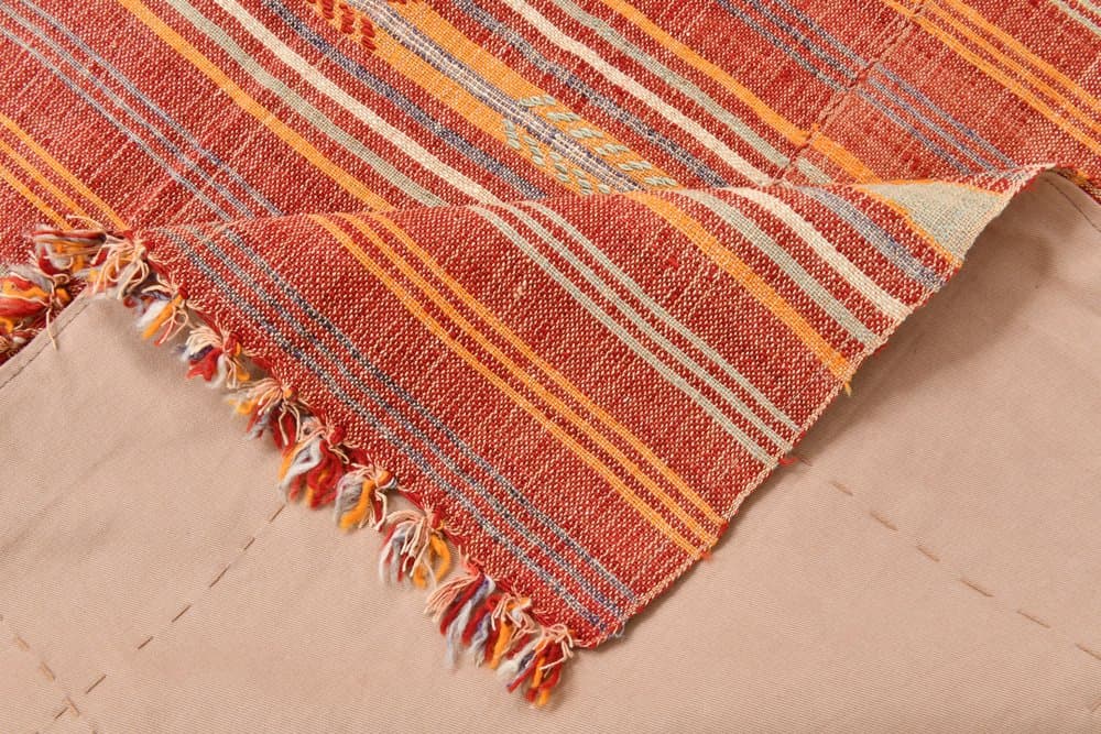 Kilim 204x161 cm, pomarańczowy, beżowy, wełna, lata 70. - 216098