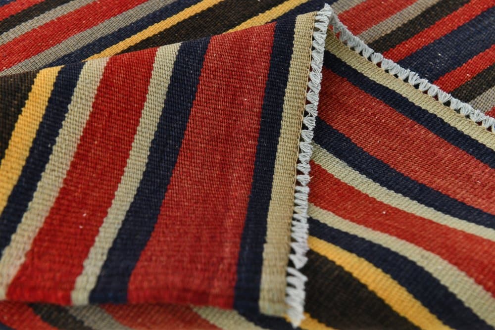 Kilim 149x244 cm, czerwony, czarny, wełna, lata 70. - 216085