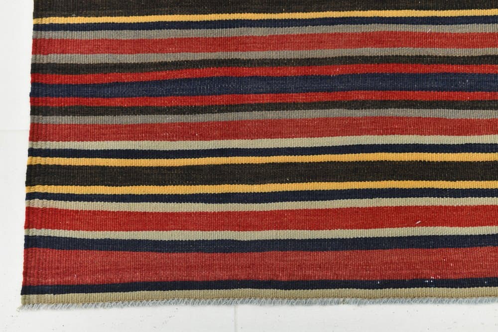 Kilim 149x244 cm, czerwony, czarny, wełna, lata 70. - 216081