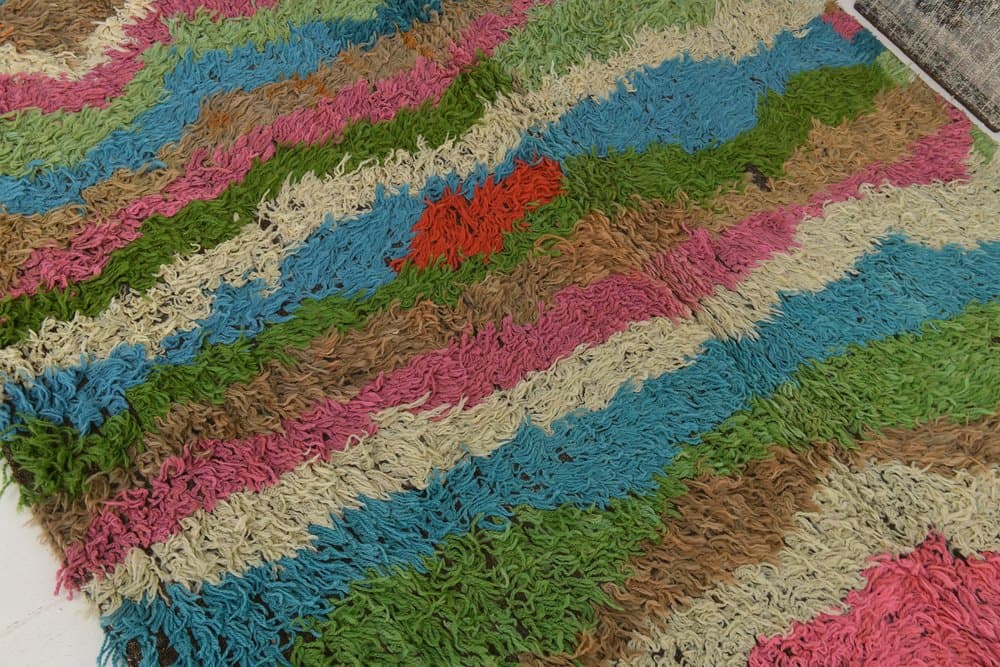 Rug 205x307 cm, beige, blue, wool, 1970s - 216042