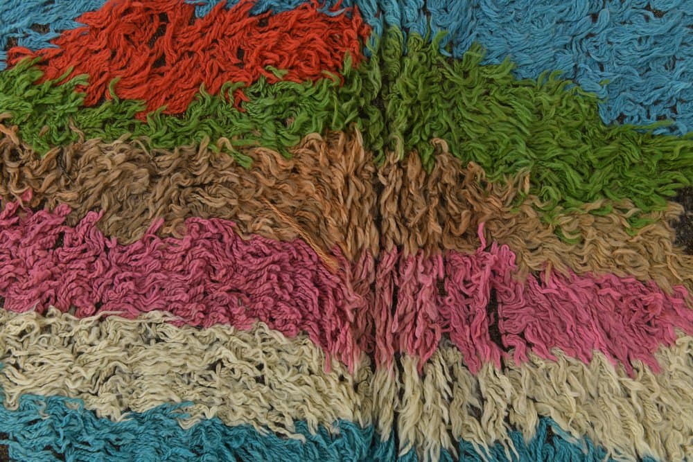 Rug 205x307 cm, beige, blue, wool, 1970s - 216044