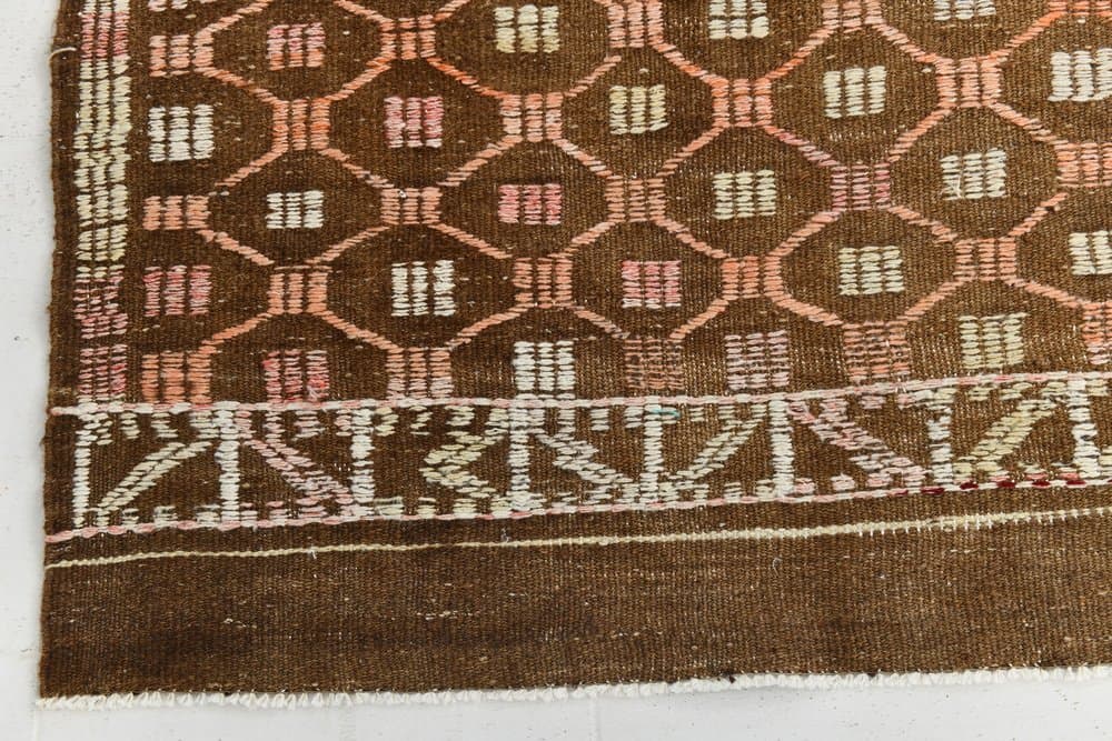 Kilim 297x209 cm, brown, wool, 1970s - 216023
